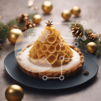 Intra Συλλεκτικό Ξύλινο Παζλ Plywood  4mm - Εορταστικό χριστουγεννιάτικο δέντρο ζαχαροπλαστικής με λευκό παγωμένο και χρυσό ψεκασμό Σε Ξύλινο Κουτί - Διαστάσεις: 10x10 cm – 25 κομμάτια - Image 1