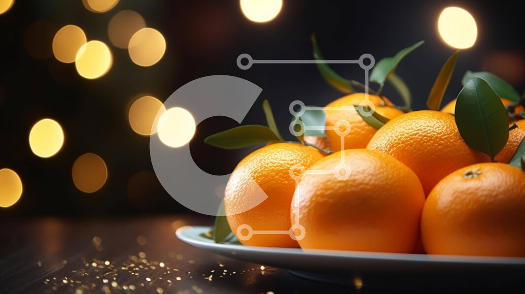 Intra Συλλεκτικό Ξύλινο Παζλ Plywood  4mm - Φρέσκα πορτοκάλια σε ένα άσπρο πιάτο Σε Ξύλινο Κουτί - Διαστάσεις: 10x10 cm – 25 κομμάτια