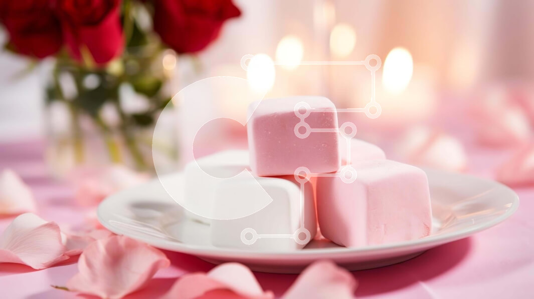 Intra Συλλεκτικό Ξύλινο Παζλ Plywood  4mm - Ρομαντικό τραπέζι του Αγίου Βαλεντίνου με marshmallows και κερί Σε Ξύλινο Κουτί - Διαστάσεις: 10x10 cm – 25 κομμάτια