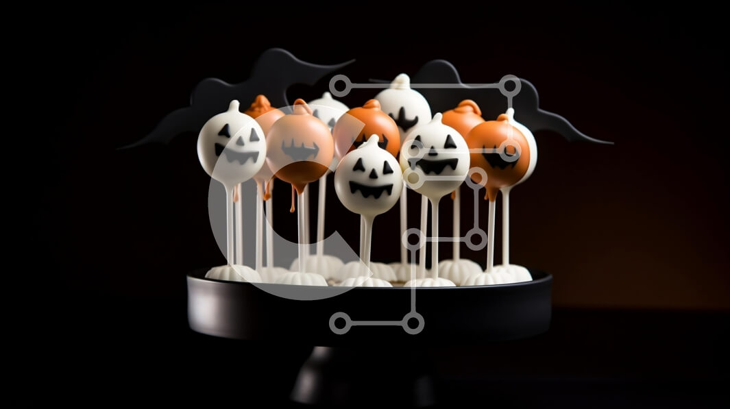 Intra Συλλεκτικό Ξύλινο Παζλ Plywood  4mm - Cake Pops με θέμα το Halloween με κολοκύθες και νυχτερίδες Σε Ξύλινο Κουτί - Διαστάσεις: 10x10 cm – 25 κομμάτια