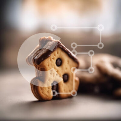 Intra Συλλεκτικό Ξύλινο Παζλ Plywood 4mm - Μπισκότο σε σχήμα σπιτιού πάνω από άλλα μπισκότα Σε Ξύλινο Κουτί - Διαστάσεις: 10x10 cm – 25 κομμάτια - Image 1