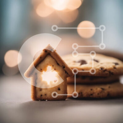 Intra Συλλεκτικό Ξύλινο Παζλ Plywood 4mm - Μπισκότο σε σχήμα σπιτιού που περιβάλλεται από στοίβες μπισκότων Σε Ξύλινο Κουτί - Διαστάσεις: 10x10 cm – 25 κομμάτια - Image 1