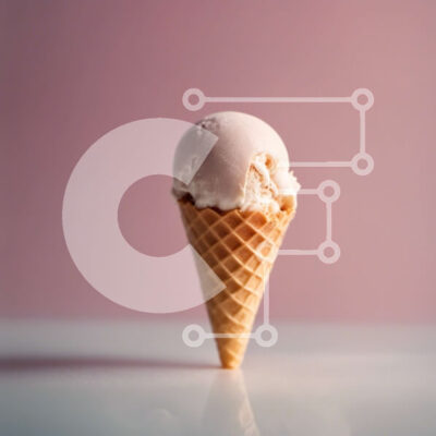 Intra Συλλεκτικό Ξύλινο Παζλ Plywood  4mm - Νόστιμο χωνάκι παγωτού Froyo σε ροζ φόντο Σε Ξύλινο Κουτί - Διαστάσεις: 10x10 cm – 25 κομμάτια - Image 1