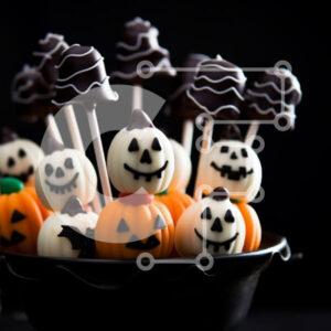 Intra Συλλεκτικό Ξύλινο Παζλ Plywood  4mm - Popsicles κολοκύθας με επικάλυψη σοκολάτας - επιδόρπιο αποκριών Σε Ξύλινο Κουτί - Διαστάσεις: 10x10 cm – 25 κομμάτια