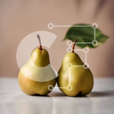 Intra Συλλεκτικό Ξύλινο Παζλ Plywood  4mm - Δύο πράσινα αχλάδια σε λευκή επιφάνεια Σε Ξύλινο Κουτί - Διαστάσεις: 10x10 cm – 25 κομμάτια - Image 1