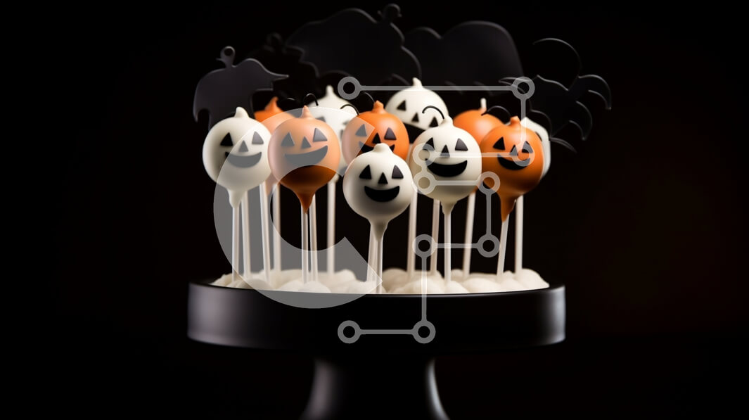 Intra Συλλεκτικό Ξύλινο Παζλ Plywood  4mm - Cake Pops με θέμα το Halloween με πρόσωπα κολοκύθας και φαντάσματα Σε Ξύλινο Κουτί - Διαστάσεις: 10x10 cm – 25 κομμάτια