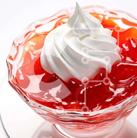 Intra Συλλεκτικό Ξύλινο Παζλ Plywood 4mm - Επιδόρπιο κόκκινο ζελέ με σαντιγί και φρέσκες φράουλες Σε Ξύλινο Κουτί - Διαστάσεις: 10x10 cm – 25 κομμάτια - Image 1