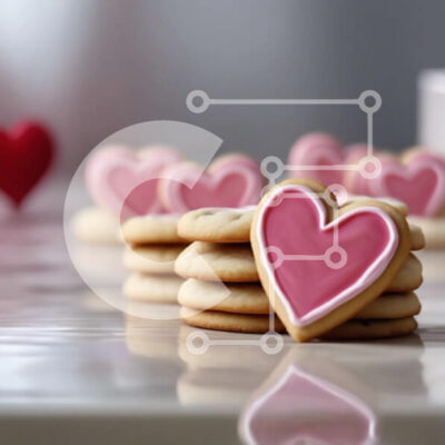 Intra Συλλεκτικό Ξύλινο Παζλ Plywood  4mm - Στοίβα μπισκότα σε σχήμα καρδιάς για την ημέρα του Αγίου Βαλεντίνου Σε Ξύλινο Κουτί - Διαστάσεις: 10x10 cm – 25 κομμάτια - Image 1