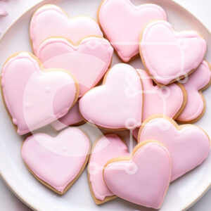 Intra Συλλεκτικό Ξύλινο Παζλ Plywood  4mm - Μπισκότα για την Ημέρα του Αγίου Βαλεντίνου σε σχήμα καρδιάς σε λευκό πιάτο Σε Ξύλινο Κουτί - Διαστάσεις: 10x10 cm – 25 κομμάτια