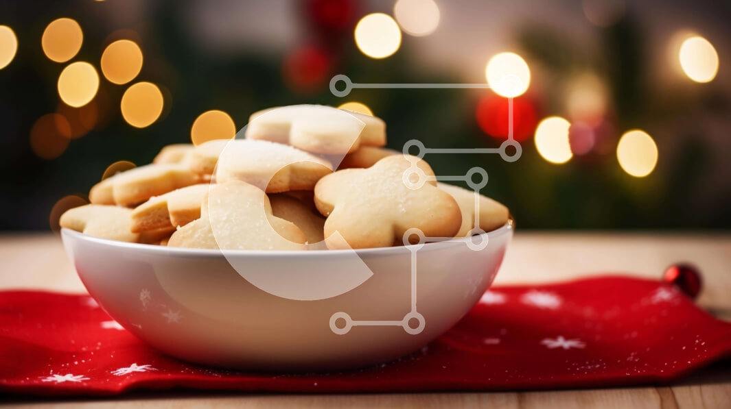 Intra Συλλεκτικό Ξύλινο Παζλ Plywood  4mm - Μπολ μπισκότων νιφάδα χιονιού με χριστουγεννιάτικα στολίδια Σε Ξύλινο Κουτί - Διαστάσεις: 10x10 cm – 25 κομμάτια