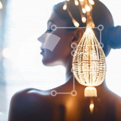 Intra Συλλεκτικό Ξύλινο Παζλ Plywood  4mm - Γυναίκα με φωτιστικό στο κεφάλι Σε Ξύλινο Κουτί - Διαστάσεις: 10x10 cm – 25 κομμάτια - Image 1