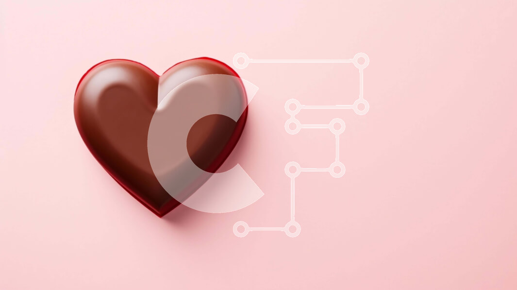 Intra Συλλεκτικό Ξύλινο Παζλ Plywood  4mm - Σοκολάτα σε σχήμα καρδιάς που επιπλέει στο διάστημα Σε Ξύλινο Κουτί - Διαστάσεις: 10x10 cm – 25 κομμάτια