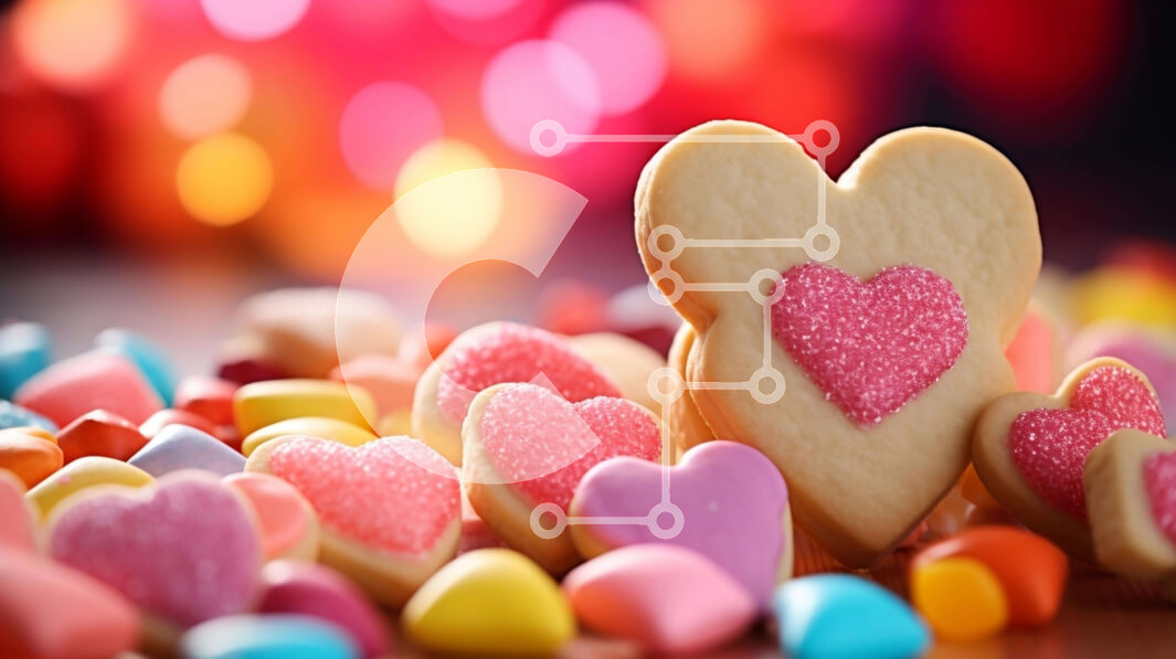 Intra Συλλεκτικό Ξύλινο Παζλ Plywood  4mm - Μπισκότο σε σχήμα καρδιάς με πολύχρωμες καραμέλες Σε Ξύλινο Κουτί - Διαστάσεις: 10x10 cm – 25 κομμάτια