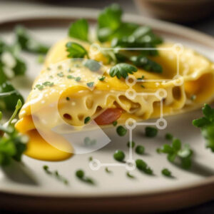 Intra Συλλεκτικό Ξύλινο Παζλ Plywood  4mm - Νόστιμη φέτα τυρί και ομελέτα λαχανικών με μαϊντανό Σε Ξύλινο Κουτί - Διαστάσεις: 10x10 cm – 25 κομμάτια