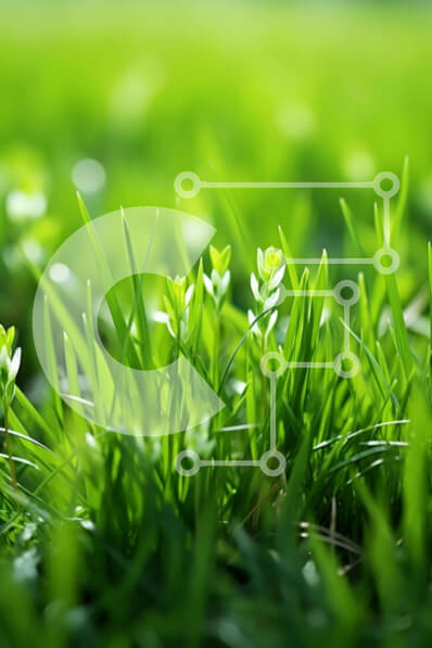 Intra Συλλεκτικό Ξύλινο Παζλ Plywood  4mm - Κοντινό πλάνο της πράσινης χλόης σε ένα χωράφι Σε Ξύλινο Κουτί - Διαστάσεις: 10x10 cm – 25 κομμάτια