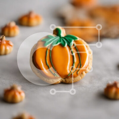 Intra Συλλεκτικό Ξύλινο Παζλ Plywood 4mm - Μπισκότο σε σχήμα κολοκύθας με γλάσο πορτοκαλιού σε γιορτινό τραπέζι Σε Ξύλινο Κουτί - Διαστάσεις: 10x10 cm – 25 κομμάτια - Image 1