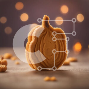 Intra Συλλεκτικό Ξύλινο Παζλ Plywood  4mm - Μπισκότο σε σχήμα κολοκύθας στο τραπέζι με φωτάκια Σε Ξύλινο Κουτί - Διαστάσεις: 10x10 cm – 25 κομμάτια