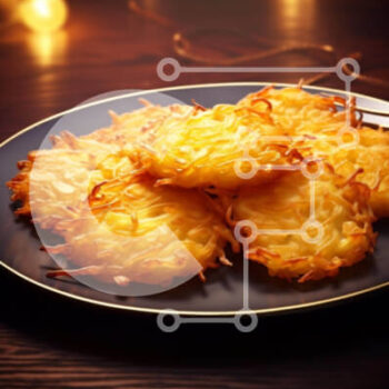 Intra Συλλεκτικό Ξύλινο Παζλ Plywood  4mm - Golden Fritters σε ένα μαύρο πιάτο Σε Ξύλινο Κουτί - Διαστάσεις: 10x10 cm – 25 κομμάτια - Image 1