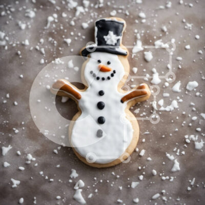 Intra Συλλεκτικό Ξύλινο Παζλ Plywood 4mm - Μπισκότο σε σχήμα χιονάνθρωπου με γλάσο και πάγωμα Σε Ξύλινο Κουτί - Διαστάσεις: 10x10 cm – 25 κομμάτια - Image 1