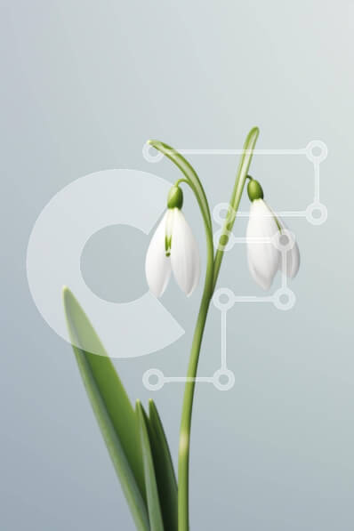 Intra Συλλεκτικό Ξύλινο Παζλ Plywood  4mm - Λουλούδια Snowdrop την εποχή της άνοιξης Σε Ξύλινο Κουτί - Διαστάσεις: 10x10 cm – 25 κομμάτια