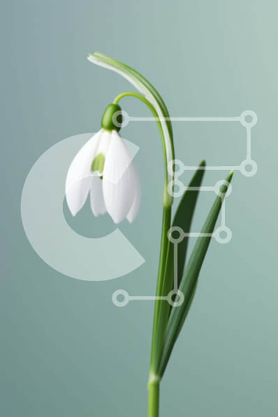 Intra Συλλεκτικό Ξύλινο Παζλ Plywood  4mm - Μονό λευκό λουλούδι χιονοστιβάδας σε άνθιση Σε Ξύλινο Κουτί - Διαστάσεις: 10x10 cm – 25 κομμάτια