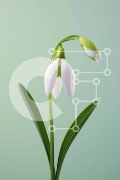 Intra Συλλεκτικό Ξύλινο Παζλ Plywood  4mm - Μονό λευκό λουλούδι χιονοστιβάδας σε άνθιση Σε Ξύλινο Κουτί - Διαστάσεις: 10x10 cm – 25 κομμάτια