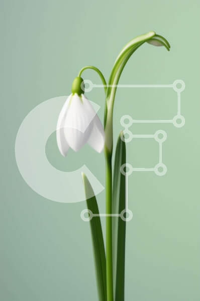 Intra Συλλεκτικό Ξύλινο Παζλ Plywood  4mm - Μονό λευκό λουλούδι χιονοστιβάδας σε πλήρη άνθιση Σε Ξύλινο Κουτί - Διαστάσεις: 10x10 cm – 25 κομμάτια