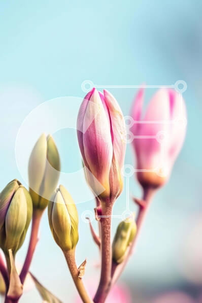 Intra Συλλεκτικό Ξύλινο Παζλ Plywood  4mm - Κοντινό πλάνο ροζ λουλουδιών στην πρώιμη άνθιση Σε Ξύλινο Κουτί - Διαστάσεις: 10x10 cm – 25 κομμάτια