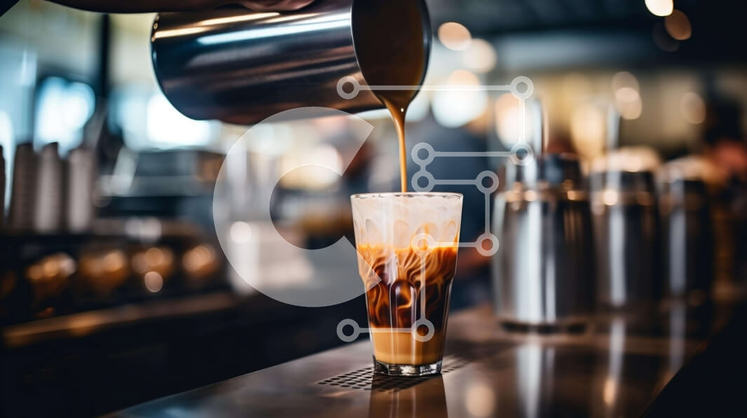 Intra Συλλεκτικό Ξύλινο Παζλ Plywood  4mm - Barista ρίχνει παγωμένο καφέ σε ποτήρι σε έναν πάγκο Σε Ξύλινο Κουτί - Διαστάσεις: 10x10 cm – 25 κομμάτια