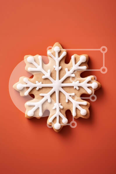 Intra Συλλεκτικό Ξύλινο Παζλ Plywood  4mm - Μπισκότο σε σχήμα νιφάδας χιονιού σε πορτοκαλί φόντο Σε Ξύλινο Κουτί - Διαστάσεις: 10x10 cm – 25 κομμάτια