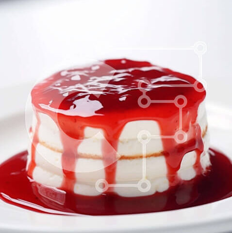 Intra Συλλεκτικό Ξύλινο Παζλ Plywood  4mm - Λευκό κέικ με κόκκινη σάλτσα και σαντιγί Σε Ξύλινο Κουτί - Διαστάσεις: 10x10 cm – 25 κομμάτια - Image 1