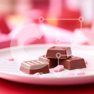 Intra Συλλεκτικό Ξύλινο Παζλ Plywood  4mm - Ανάμικτες σοκολάτες και καραμέλες σε ένα πιάτο με καρδιές Σε Ξύλινο Κουτί - Διαστάσεις: 10x10 cm – 25 κομμάτια