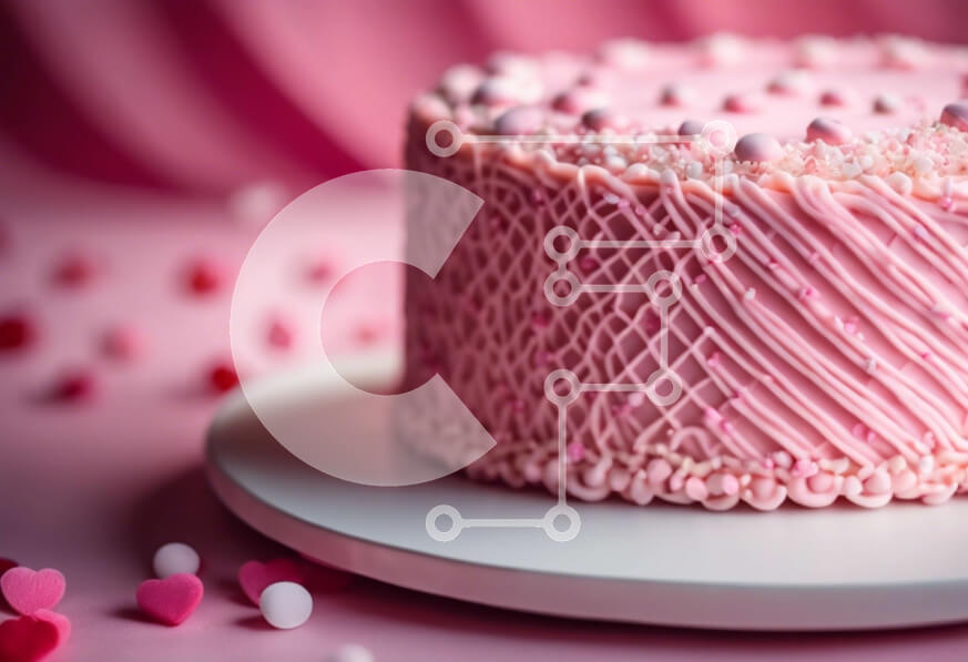 Intra Συλλεκτικό Ξύλινο Παζλ Plywood  4mm - Ροζ τούρτα με στολίδια για την ημέρα του Αγίου Βαλεντίνου Σε Ξύλινο Κουτί - Διαστάσεις: 10x10 cm – 25 κομμάτια