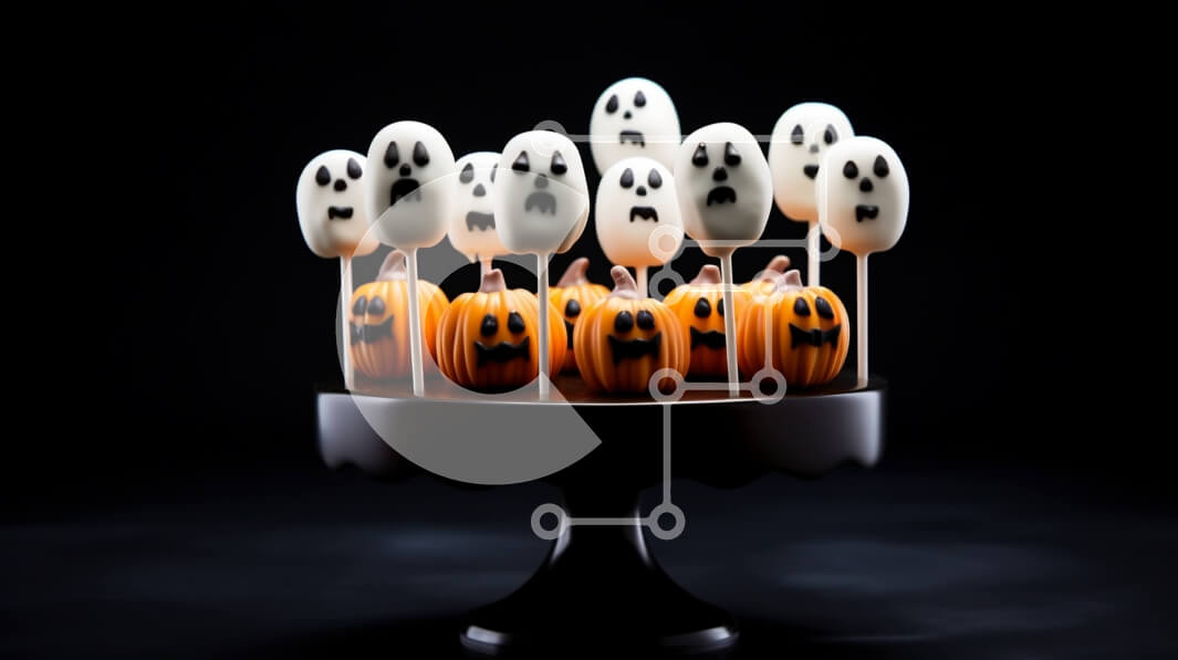 Intra Συλλεκτικό Ξύλινο Παζλ Plywood  4mm - Cake Pops διακοσμημένο με φαντάσματα και κολοκύθες Σε Ξύλινο Κουτί - Διαστάσεις: 10x10 cm – 25 κομμάτια