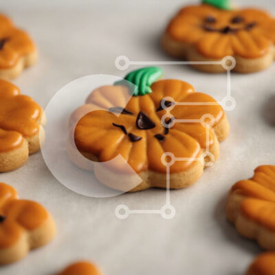 Intra Συλλεκτικό Ξύλινο Παζλ Plywood 4mm - Νόστιμα μπισκότα κολοκύθας με πράσινο πάγωμα Σε Ξύλινο Κουτί - Διαστάσεις: 10x10 cm – 25 κομμάτια - Image 1