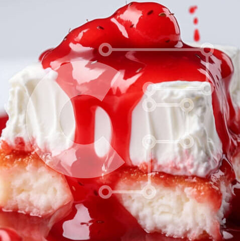 Intra Συλλεκτικό Ξύλινο Παζλ Plywood  4mm - Cheesecake Cherry με κόκκινο γλάσο και φρέσκια σάλτσα κεράσι Σε Ξύλινο Κουτί - Διαστάσεις: 10x10 cm – 25 κομμάτια - Image 1