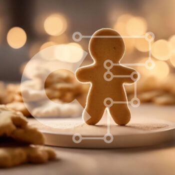 Intra Συλλεκτικό Ξύλινο Παζλ Plywood  4mm - Gingerbread Man με μπισκότα στο τραπέζι Σε Ξύλινο Κουτί - Διαστάσεις: 10x10 cm – 25 κομμάτια - Image 1