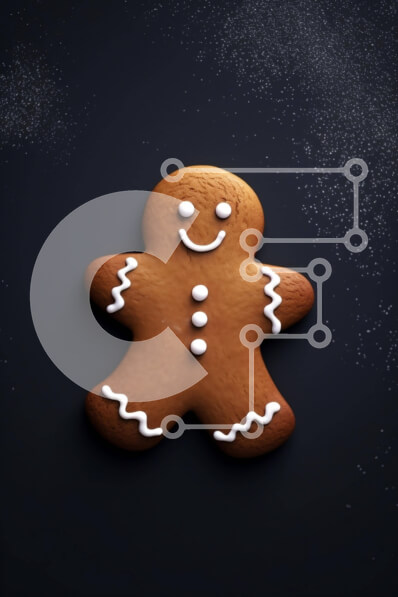 Intra Συλλεκτικό Ξύλινο Παζλ Plywood  4mm - Μπισκότο με μελόψωμο με γλάσο και πασπαλίζει σε σκούρο φόντο Σε Ξύλινο Κουτί - Διαστάσεις: 10x10 cm – 25 κομμάτια