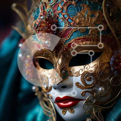 Intra Συλλεκτικό Ξύλινο Παζλ Plywood  4mm - Κομψή χρυσή μάσκα μεταμφίεσης με πέρλες Σε Ξύλινο Κουτί - Διαστάσεις: 10x10 cm – 25 κομμάτια - Image 1