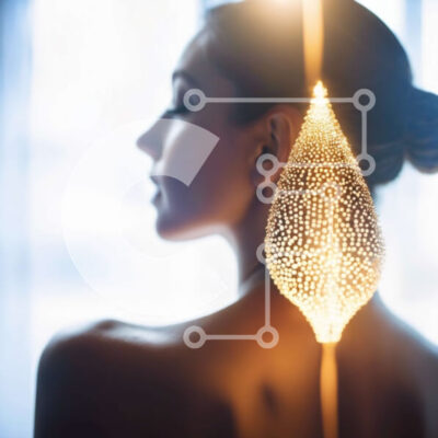 Intra Συλλεκτικό Ξύλινο Παζλ Plywood  4mm - Όμορφη γυναίκα που κρατά διακοσμημένο μενταγιόν Σε Ξύλινο Κουτί - Διαστάσεις: 10x10 cm – 25 κομμάτια - Image 1