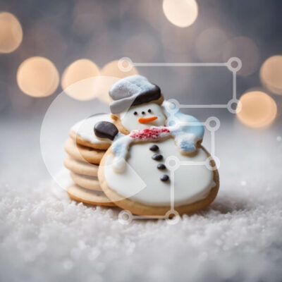 Intra Συλλεκτικό Ξύλινο Παζλ Plywood  4mm - Στοίβα από μπισκότα σε σχήμα χιονάνθρωπου στο χιόνι Σε Ξύλινο Κουτί - Διαστάσεις: 10x10 cm – 25 κομμάτια - Image 1