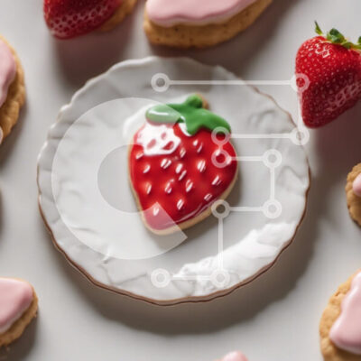 Intra Συλλεκτικό Ξύλινο Παζλ Plywood  4mm - Πιάτο με μπισκότα και φράουλες Σε Ξύλινο Κουτί - Διαστάσεις: 10x10 cm – 25 κομμάτια - Image 1