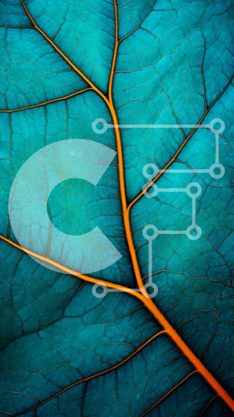 Intra Συλλεκτικό Ξύλινο Παζλ Plywood  4mm - Κοντινό πλάνο ενός φωτεινού μπλε και πορτοκαλί φύλλου Σε Ξύλινο Κουτί - Διαστάσεις: 10x10 cm – 25 κομμάτια