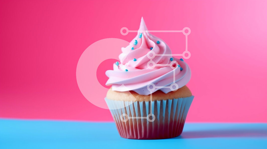 Intra Συλλεκτικό Ξύλινο Παζλ Plywood  4mm - Ροζ Cupcake με White Frosting και Blue Sprinkle Σε Ξύλινο Κουτί - Διαστάσεις: 10x10 cm – 25 κομμάτια