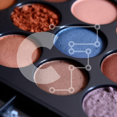 Intra Συλλεκτικό Ξύλινο Παζλ Plywood  4mm - Παλέτα σκιών ματιών με καφέ, μπλε και μοβ αποχρώσεις σε κυκλικό σχέδιο Σε Ξύλινο Κουτί - Διαστάσεις: 10x10 cm – 25 κομμάτια - Image 1