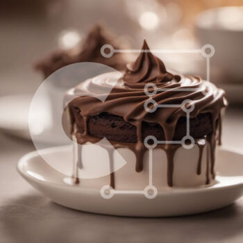 Intra Συλλεκτικό Ξύλινο Παζλ Plywood  4mm - Cupcakes σοκολάτας σε λευκό πιάτο Σε Ξύλινο Κουτί - Διαστάσεις: 10x10 cm – 25 κομμάτια - Image 1