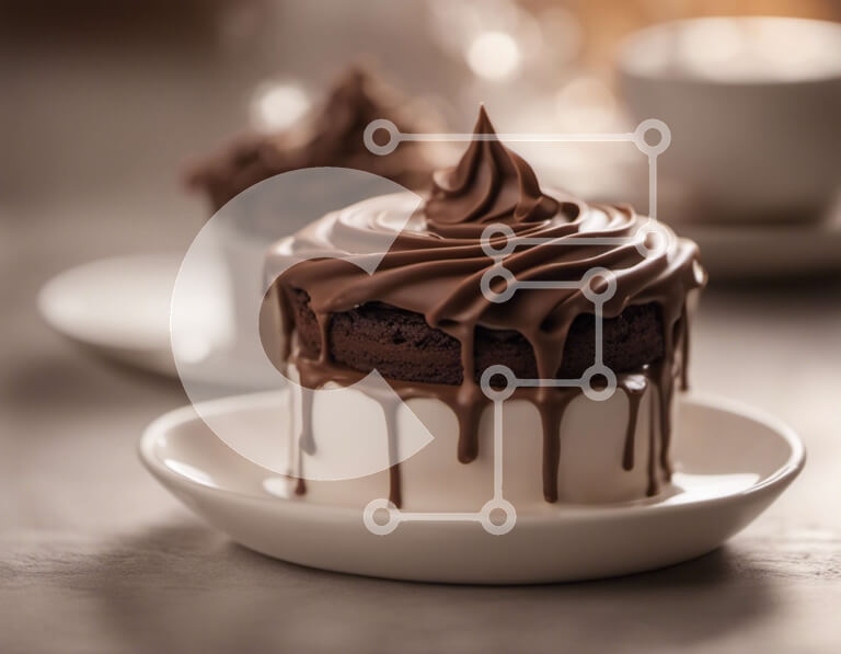 Intra Συλλεκτικό Ξύλινο Παζλ Plywood  4mm - Cupcakes σοκολάτας σε λευκό πιάτο Σε Ξύλινο Κουτί - Διαστάσεις: 10x10 cm – 25 κομμάτια