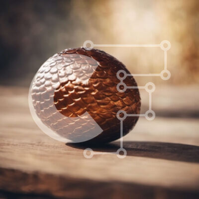 Intra Συλλεκτικό Ξύλινο Παζλ Plywood 4mm - Καφέ αυγό σε ξύλινο τραπέζι Σε Ξύλινο Κουτί - Διαστάσεις: 10x10 cm – 25 κομμάτια - Image 1