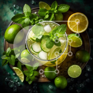 Intra Συλλεκτικό Ξύλινο Παζλ Plywood  4mm - Νόστιμο ποτήρι λεμονάδα με μέντα με παγάκια Σε Ξύλινο Κουτί - Διαστάσεις: 10x10 cm – 25 κομμάτια