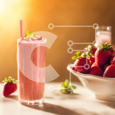 Intra Συλλεκτικό Ξύλινο Παζλ Plywood 4mm - Smoothie φράουλας με φρέσκες φράουλες Σε Ξύλινο Κουτί - Διαστάσεις: 10x10 cm – 25 κομμάτια - Image 1